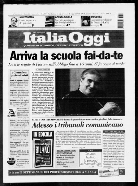 Italia oggi : quotidiano di economia finanza e politica